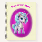 Benutzerdefinierter Text Unicorn-Notebook Notizblock (Vorderseite)