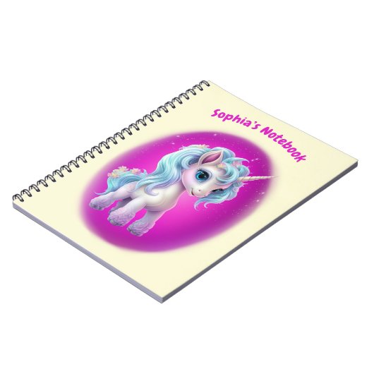 Benutzerdefinierter Text Unicorn-Notebook Notizblock (Linke Seite)