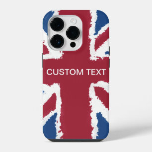 Benutzerdefinierter Text Union Jack Flagge Kunst v iPhone 14 Pro Hülle