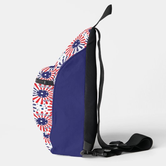 Benutzerdefinierter Text USA-Pickleball Crossbody Bag (Rechts)