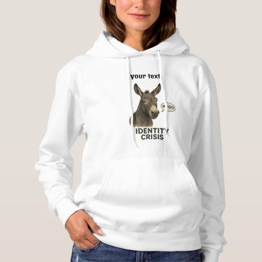 Benutzerdefinierter Text verwirrt Donkey Hoodie (Vorderseite)