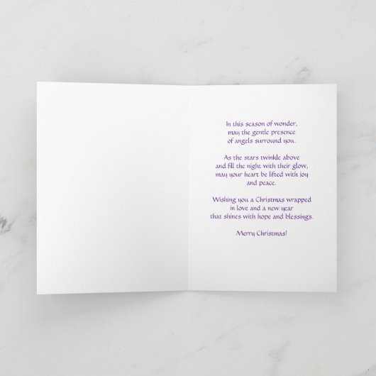 Benutzerdefinierter Text Vintag Angel Weihnachten Karte (Innenseite)