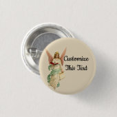 Benutzerdefinierter Text/Vintages Retro Angel Girl Button (Vorne & Hinten)