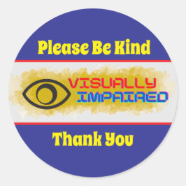 benutzerdefinierter Text - visuell beeinträchtigte Runder Aufkleber