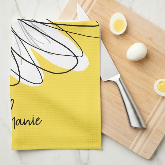 Benutzerdefinierter Text von Daisy und können Farb Geschirrtuch (Viertel Falte)