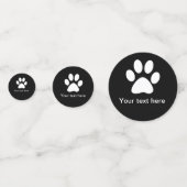 Benutzerdefinierter Text von Dog Paw Konfetti (Rückseiten)