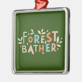 Benutzerdefinierter Text von Forest Bather Ornament Aus Metall (Links)