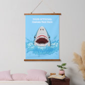 Benutzerdefinierter Text von Funny Shark Wandteppich Mit Holzrahmen (Schlafzimmer)