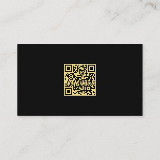 Benutzerdefinierter Text - Vorlage QR Code Schwarz Visitenkarte (Rückseite)