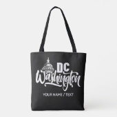 Benutzerdefinierter Text Washington DC Tasche (Rückseite)