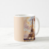 Benutzerdefinierter Text Wasserfarbe Eiffelturm So Kaffeetasse (VorderseiteRechts)
