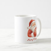 Benutzerdefinierter Text Wasserfarben Weihnachtsma Kaffeetasse (VorderseiteRechts)