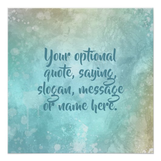 Benutzerdefinierter Text Watercolor Splash Poster (Vorderseite)