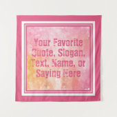 Benutzerdefinierter Text Watercolor Splash-Tapezie Wandteppich (Vorderseite)