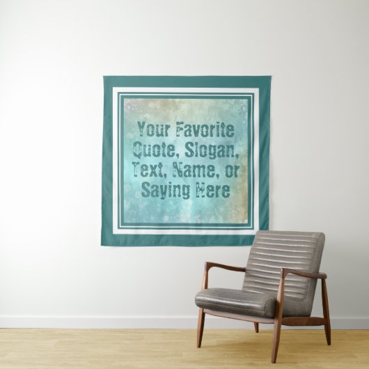 Benutzerdefinierter Text Watercolor Splash-Tapezie Wandteppich (Beispiel)