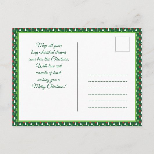 Benutzerdefinierter Text 💚 🤍 Weihnachten Postkarte (Rückseite)