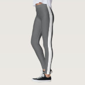Benutzerdefinierter Text Werbe-Grau und Weiß Leggings (Links)