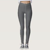 Benutzerdefinierter Text Werbe-Grau und Weiß Leggings (Vorderseite)