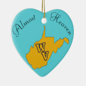 Benutzerdefinierter Text / West Virginia Blau und  Keramik Ornament (Rechts)