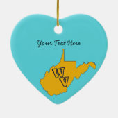 Benutzerdefinierter Text / West Virginia Blau und  Keramik Ornament (Hinten)