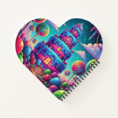 Benutzerdefinierter Text Whimsical Candy Castle To Notizblock (Rückseite)