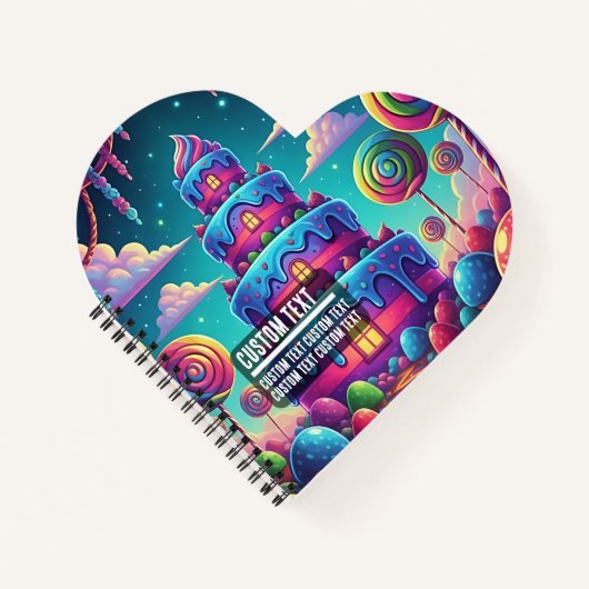 Benutzerdefinierter Text Whimsical Candy Castle To Notizblock (Vorderseite)