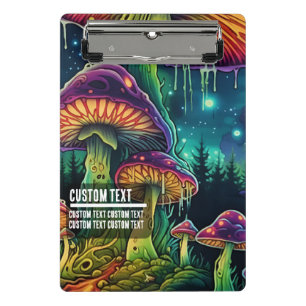 Benutzerdefinierter Text Whimsical Mushroom Forest Mini Klemmbrett