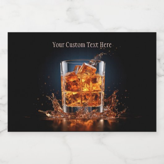 Benutzerdefinierter Text-Whiskey auf den Felsen Alkoholflaschenetikett (Einzelnes Label)