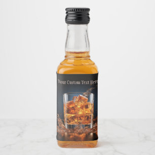 Benutzerdefinierter Text-Whiskey auf den Felsen Alkoholflaschenetikett