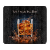 Benutzerdefinierter Text-Whiskey auf den Felsen Schneidebrett (Vorderseite)