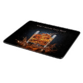 Benutzerdefinierter Text-Whiskey auf den Felsen Schneidebrett (Ecke)