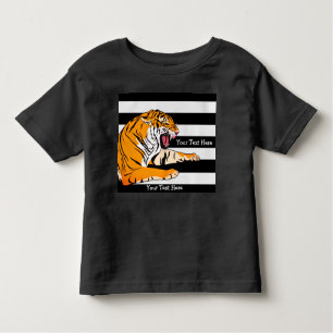 Benutzerdefinierter Text/ Wilde Tiger Rawr Zoo Str Kleinkind T-shirt