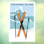 Benutzerdefinierter Text Winter Skiing Fensteraufkleber (Blatt 3)