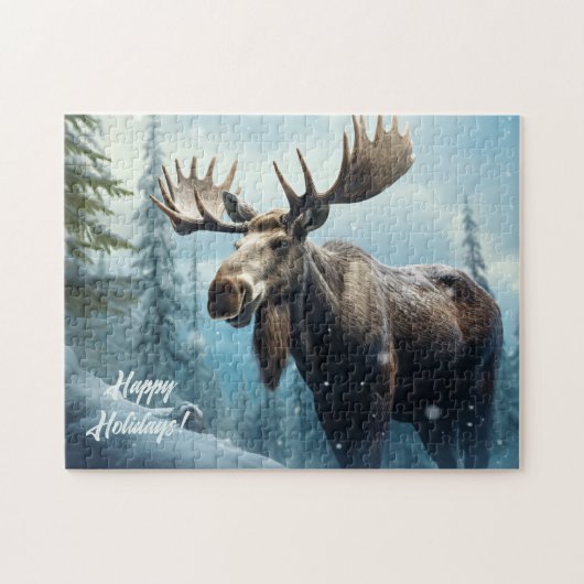 Benutzerdefinierter Text Wintermoose Puzzle (Horizontal)