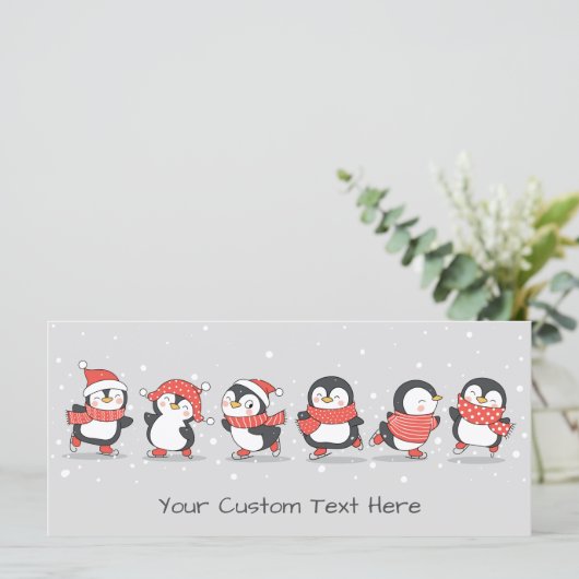 Benutzerdefinierter Text Winterpinguine (Stehend Vorderseite)