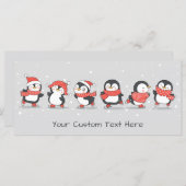 Benutzerdefinierter Text Winterpinguine (Vorne/Hinten)