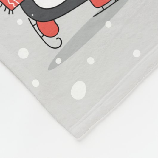 Benutzerdefinierter Text Winterpinguine Fleecedecke (Ecke)