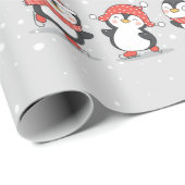 Benutzerdefinierter Text Winterpinguine Geschenkpapier (Rolleneckpunkt)