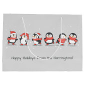Benutzerdefinierter Text Winterpinguine Große Geschenktüte (Rückseite)