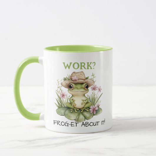 Benutzerdefinierter Text-Zielkern-Frosch in Strohh Tasse (Links)