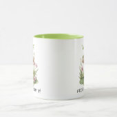 Benutzerdefinierter Text-Zielkern-Frosch in Strohh Tasse (Zentrum)