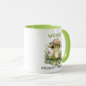 Benutzerdefinierter Text-Zielkern-Frosch in Strohh Tasse (VorderseiteRechts)