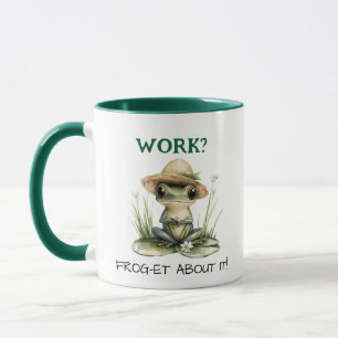 Benutzerdefinierter Text-Zielkern-Frosch in Strohh Tasse