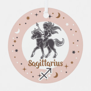 Benutzerdefinierter Text - Zodiac-Schild Sagittari Ornament Aus Metall