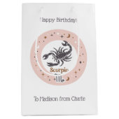 Benutzerdefinierter Text Zodiac-Zeichen-Scorpio Mittlere Geschenktüte (Vorderseite)