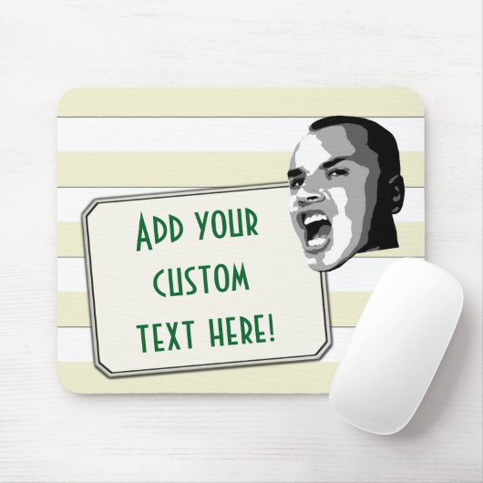 Benutzerdefinierter Textausdruck auf pastellgelben Mousepad (Mit Mouse)