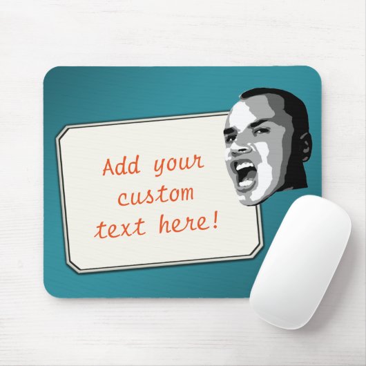 Benutzerdefinierter Textausgang auf Aquamarinem Gr Mousepad (Mit Mouse)