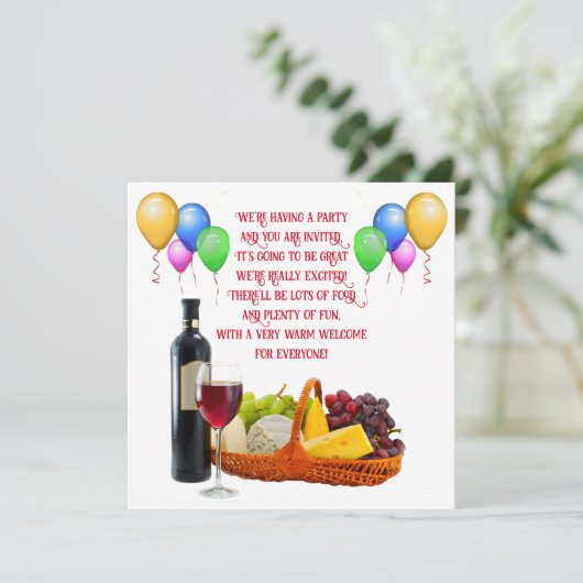 Benutzerdefinierter Textbalken und Party Einladung (Stehend Vorderseite)