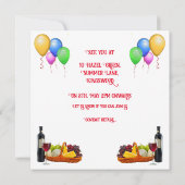 Benutzerdefinierter Textbalken und Party Einladung (Rückseite)