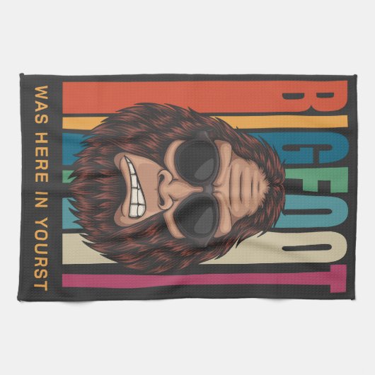 Benutzerdefinierter Textbigfoot Geschirrtuch (Horizontal)